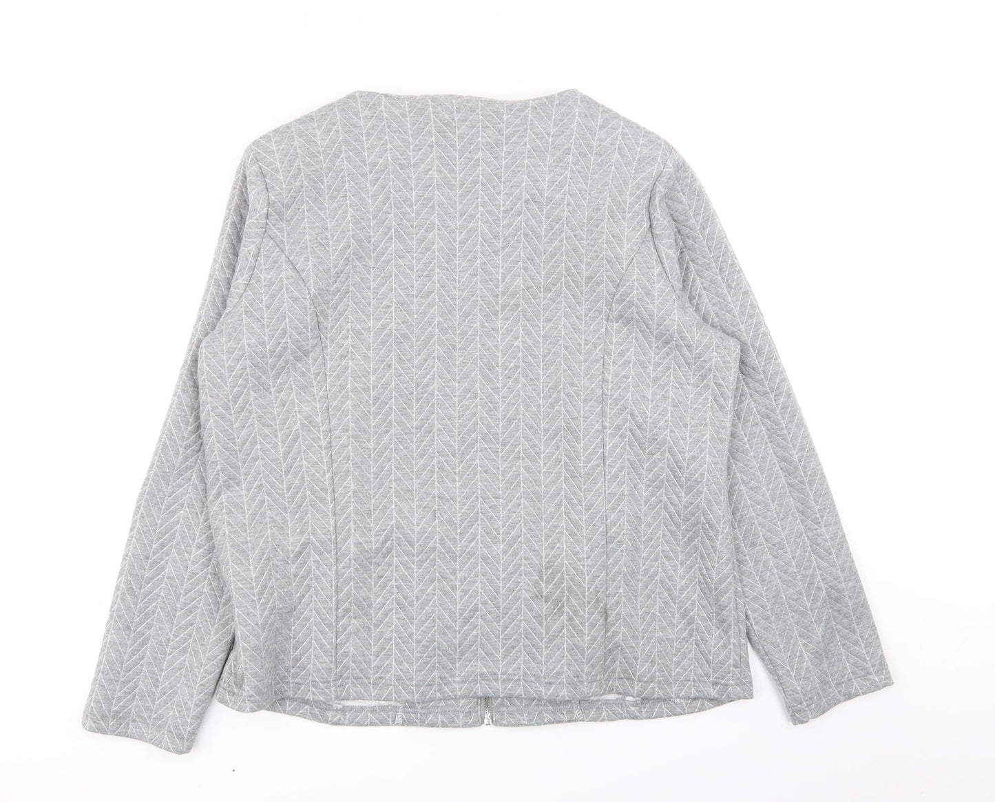 anna rose Womens Grey Geometric  Full Zip Jumper Size 14
