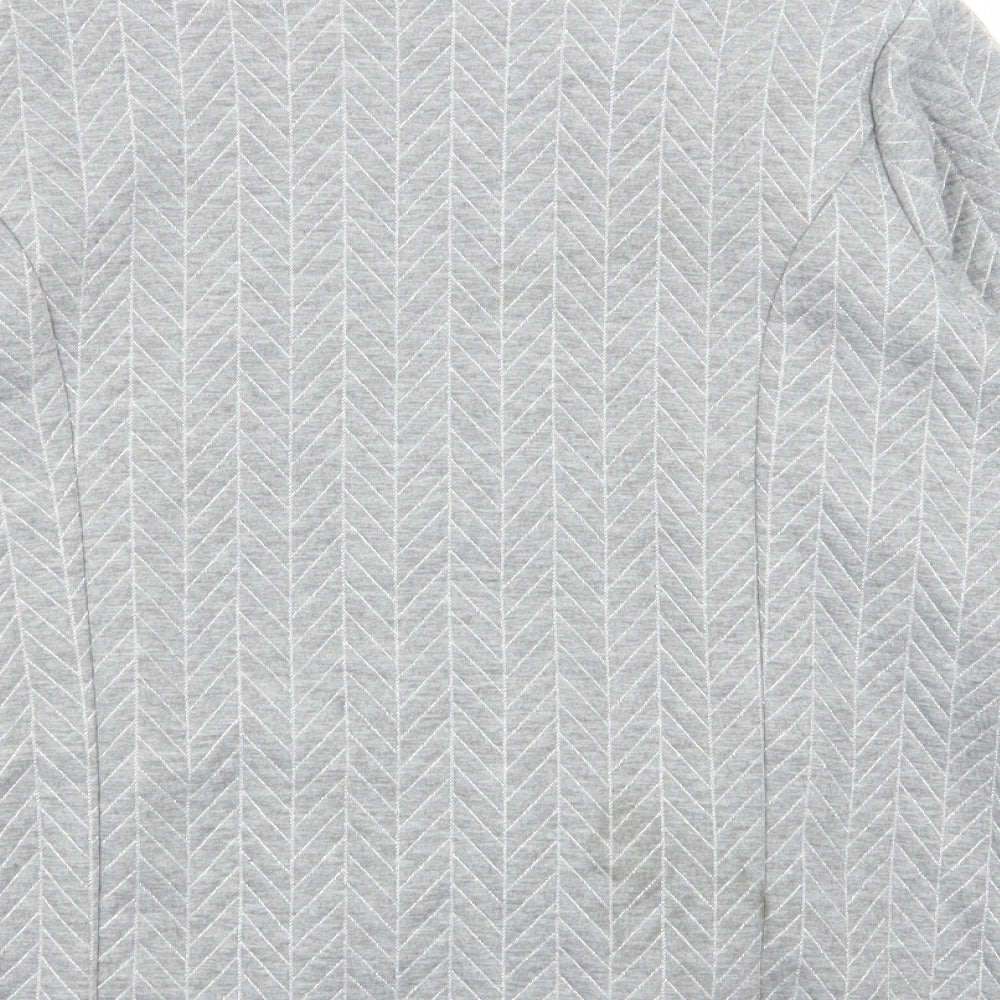 anna rose Womens Grey Geometric  Full Zip Jumper Size 14
