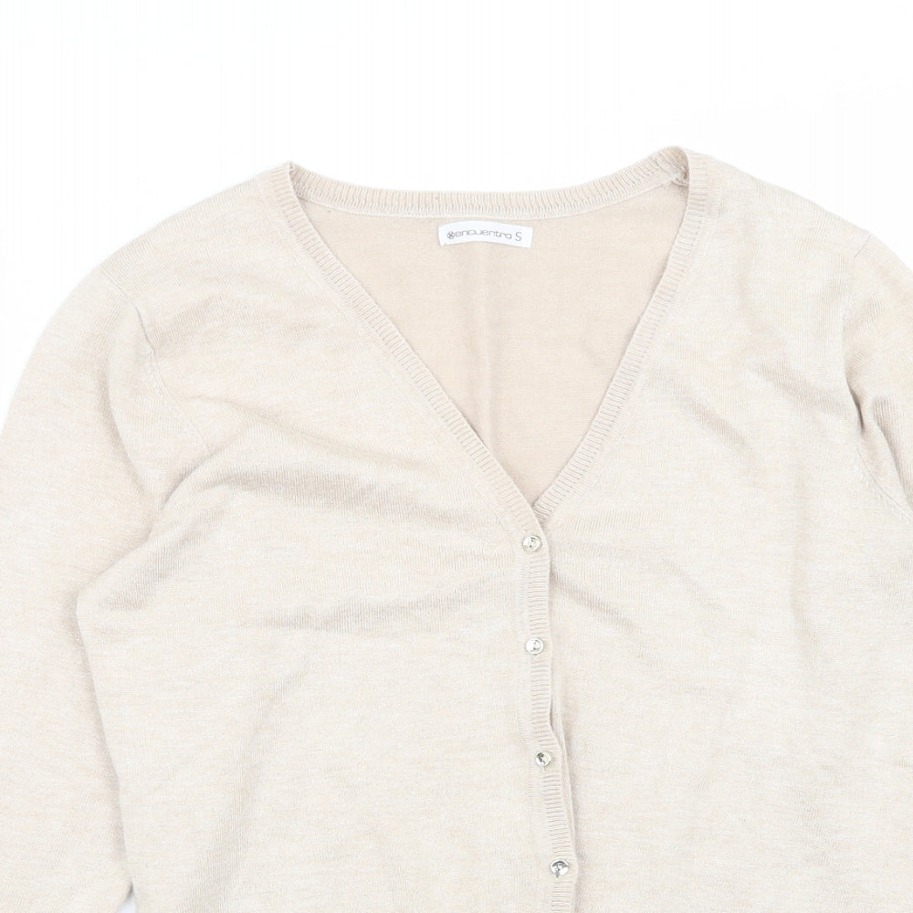 encuentro Womens Beige   Cardigan Jumper Size S