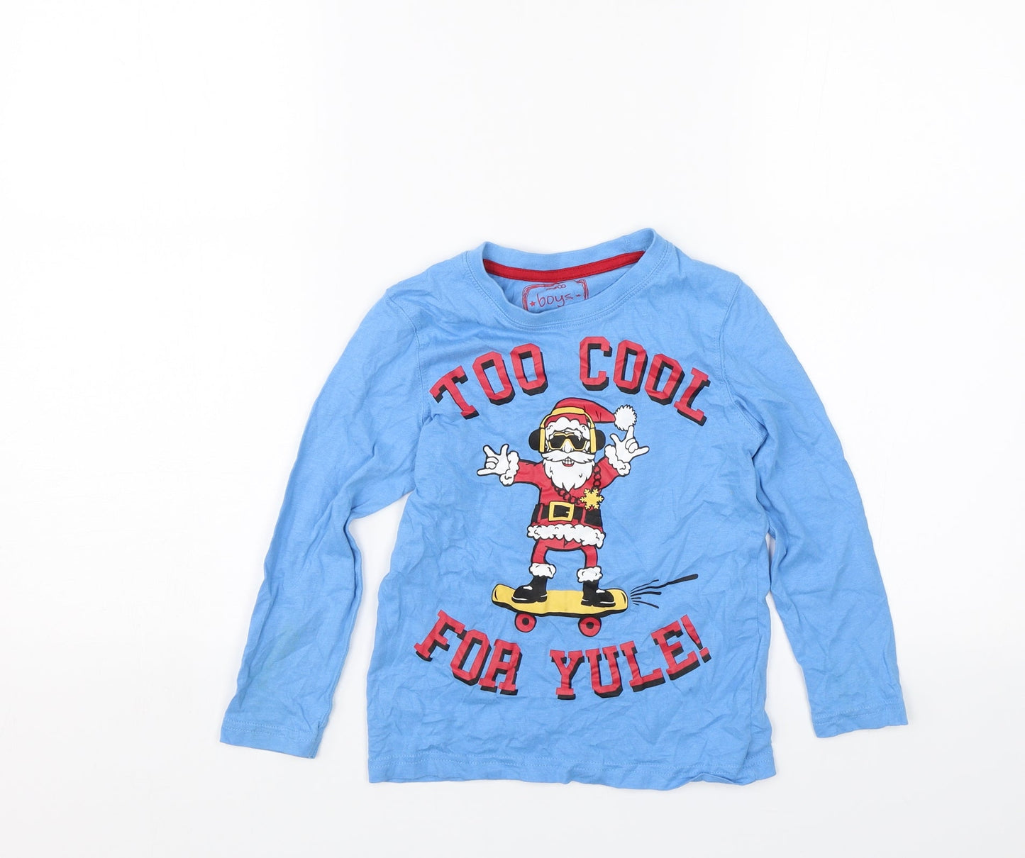 Pep&co Boys Blue   Basic T-Shirt Size 5-6 Years  - Santa