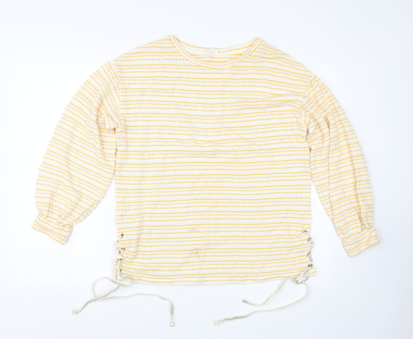 Matalan Womens Yellow Striped  Pullover Jumper Size 12