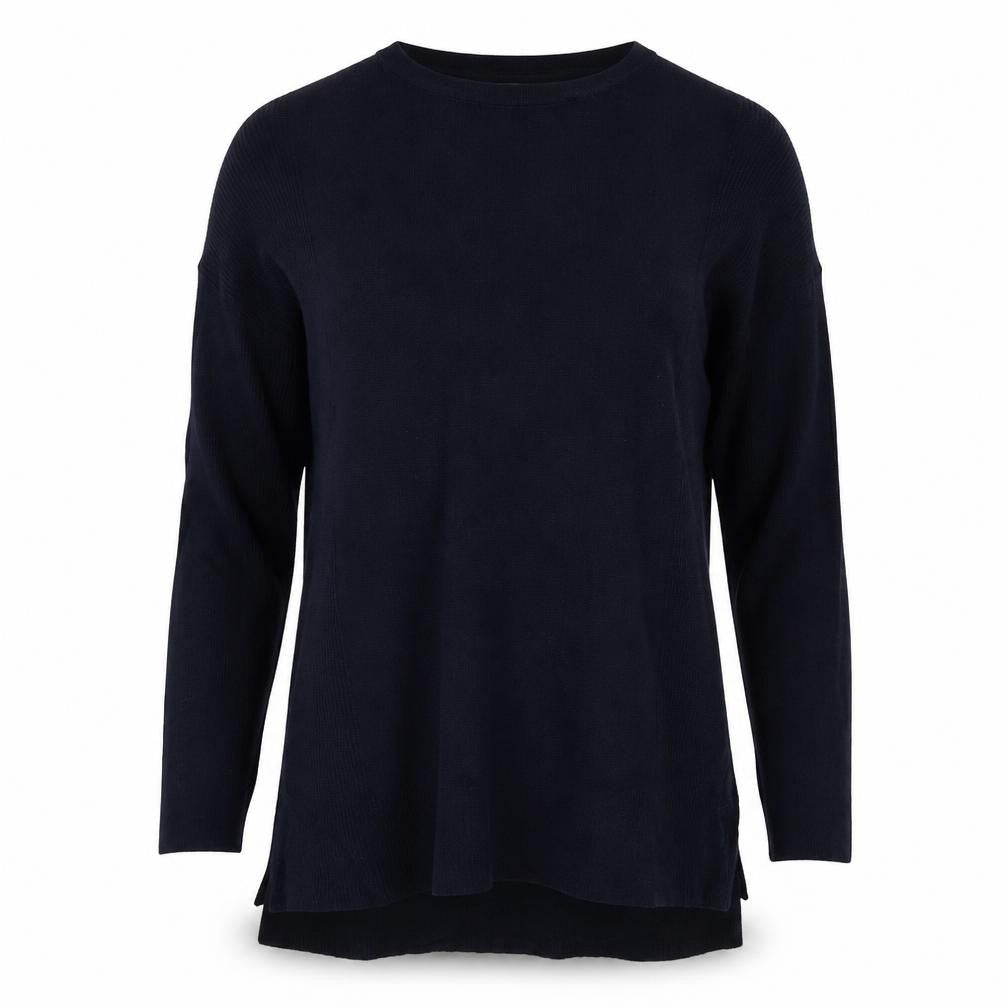 Front view of Papaya women’s blue jumper, size M