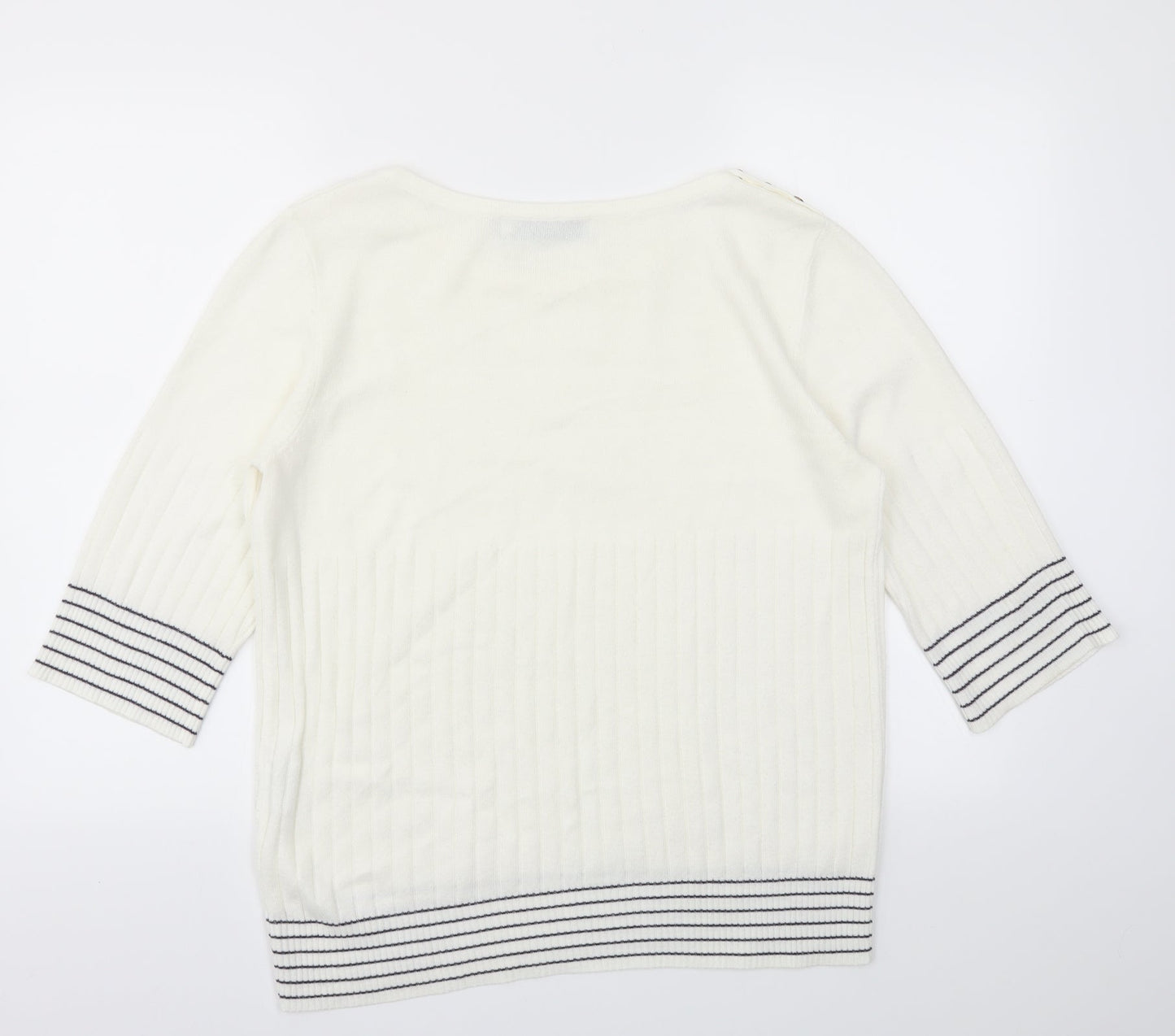 cashmasobt Womens White   Pullover Jumper Size S