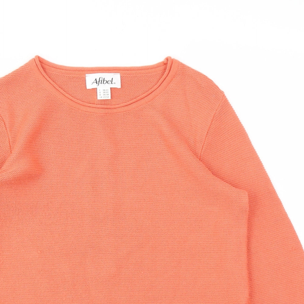 Afibel Womens Orange   Pullover Jumper Size 10