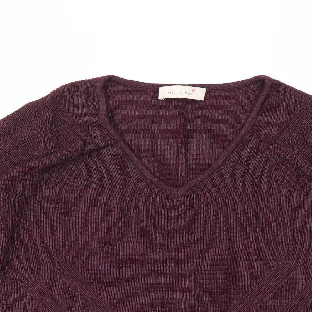 M&S Womens Purple   Basic T-Shirt Size 12