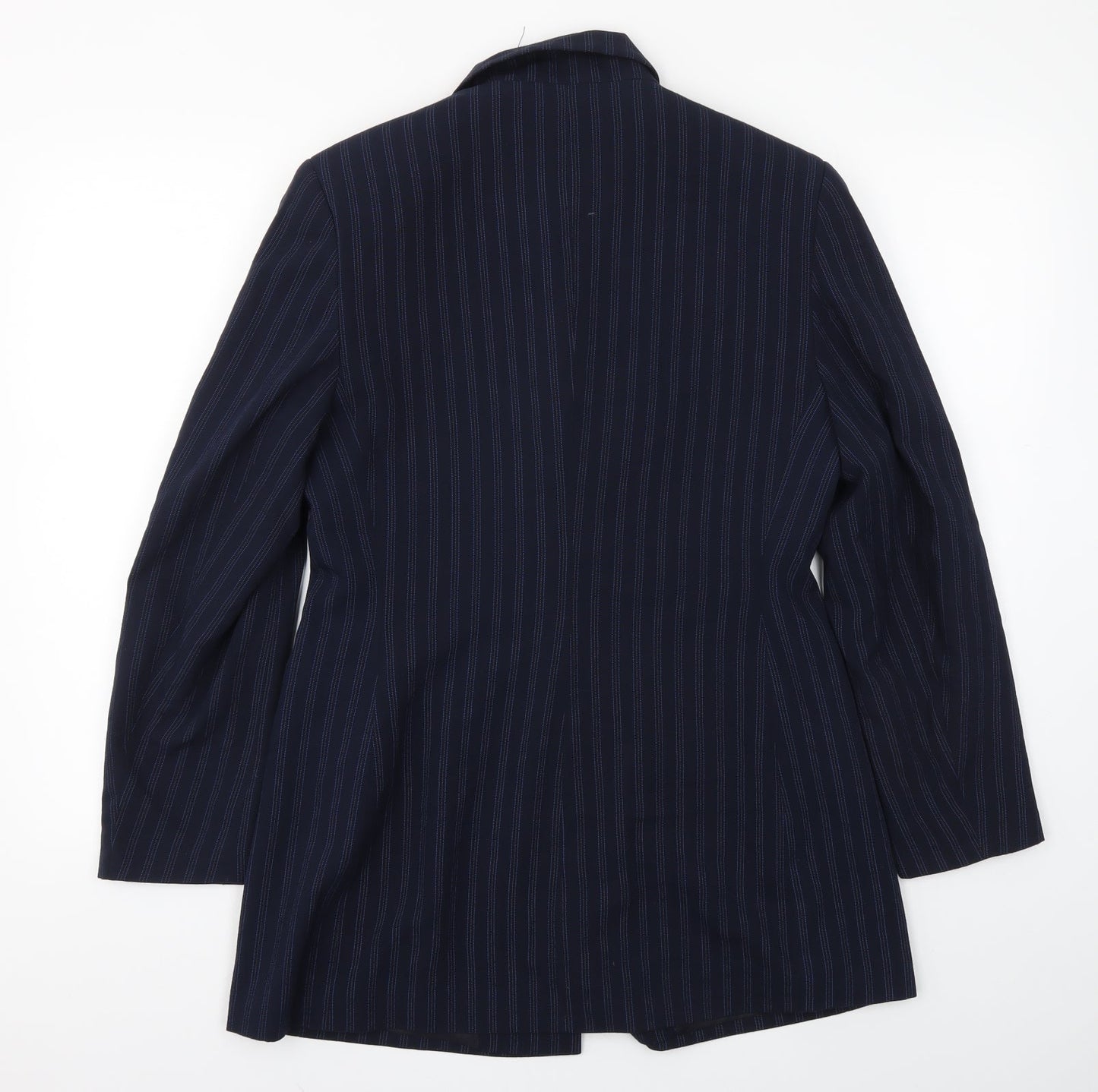 George Womens Blue Striped  Jacket Blazer Size 12