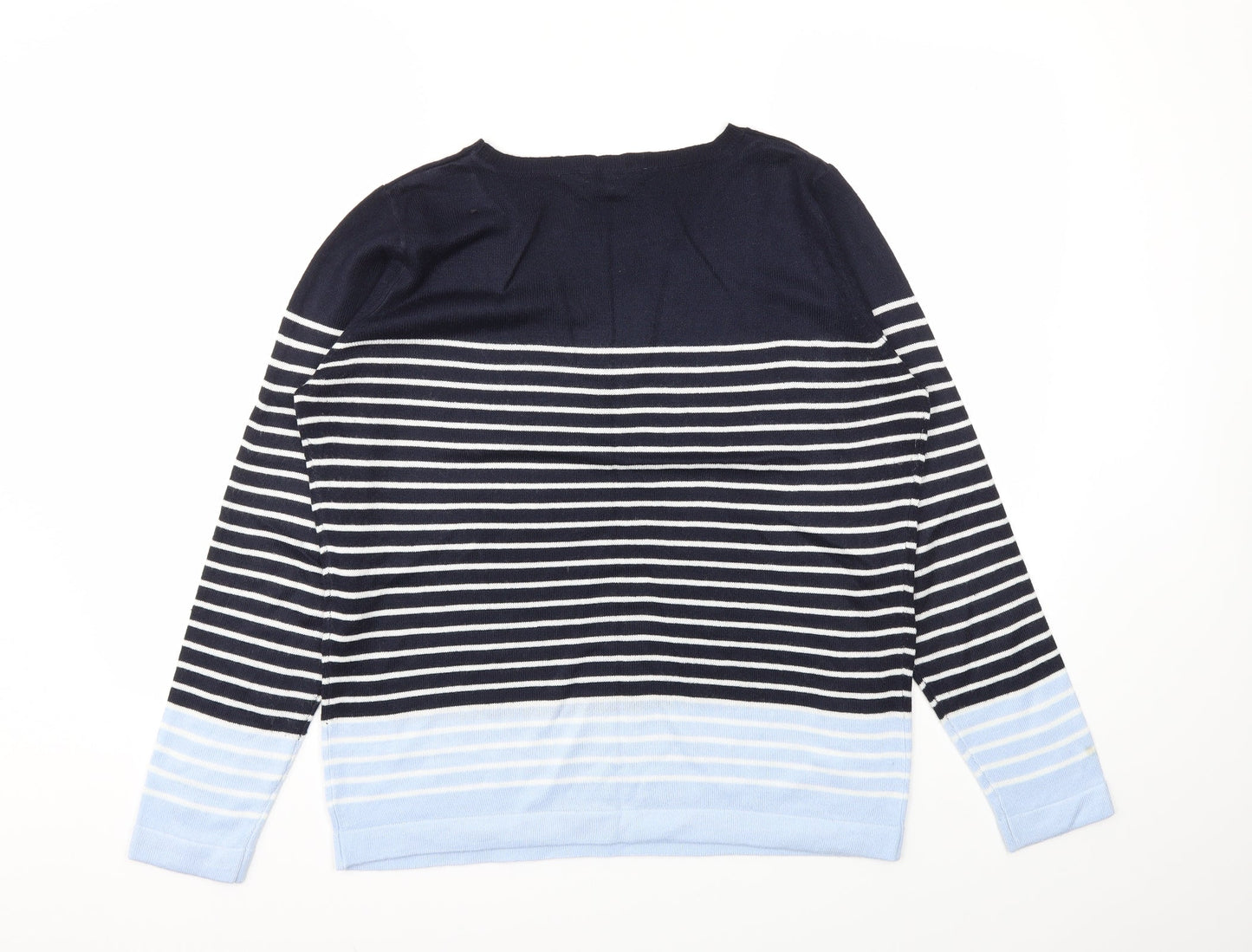 Bonmarché Womens Blue Striped  Pullover Jumper Size 12