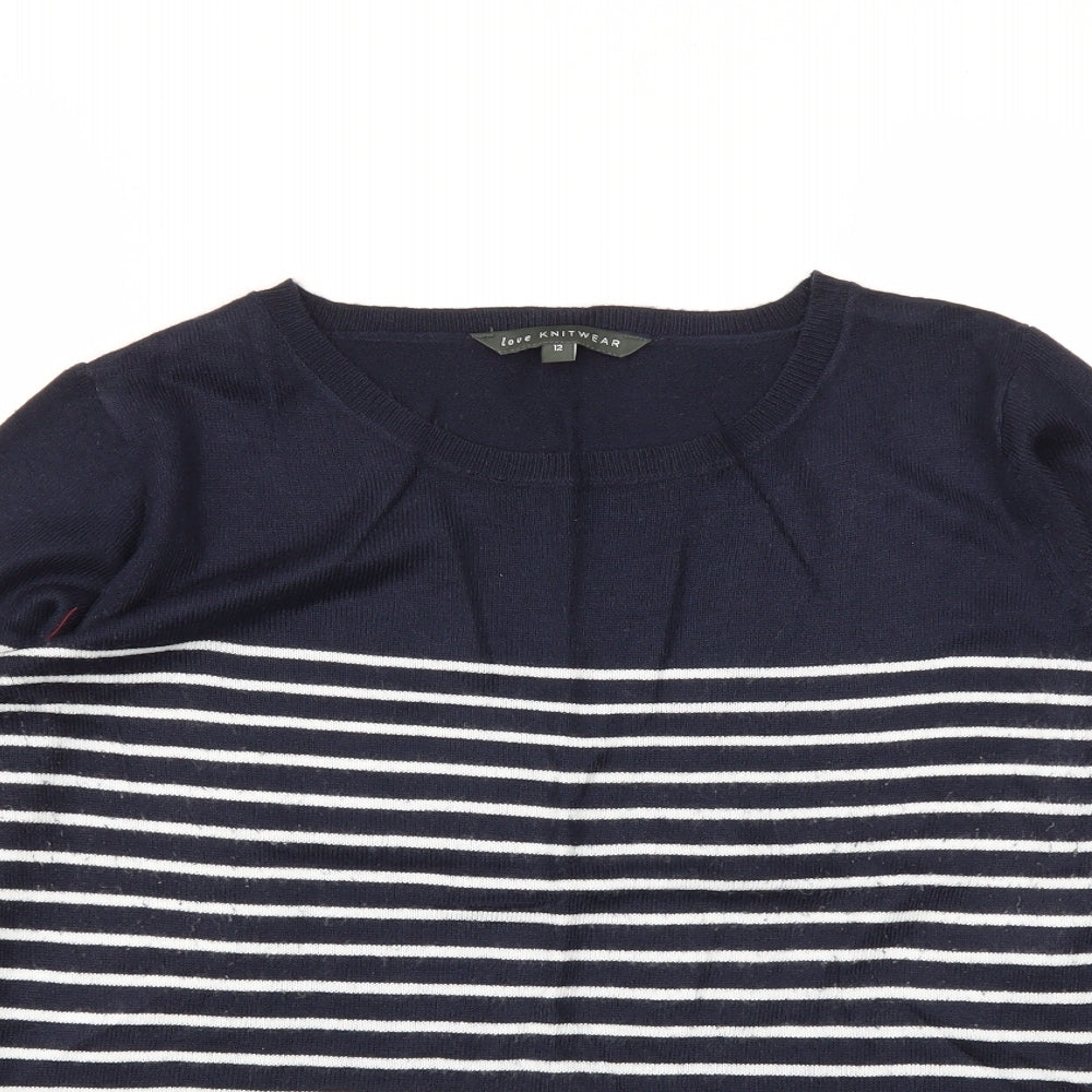 Bonmarché Womens Blue Striped  Pullover Jumper Size 12