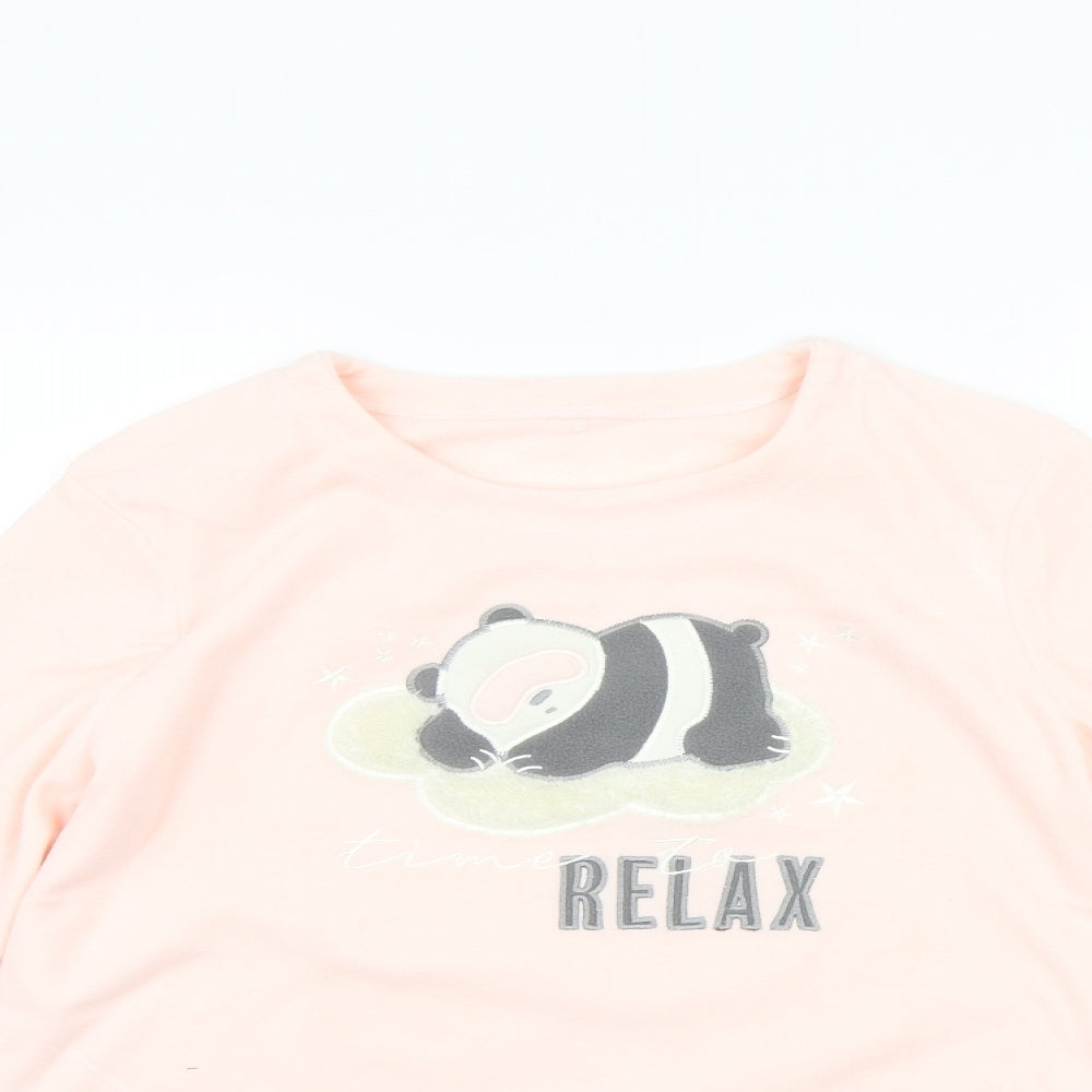 George Womens Pink Solid  Top Pyjama Top Size 10  - Relax