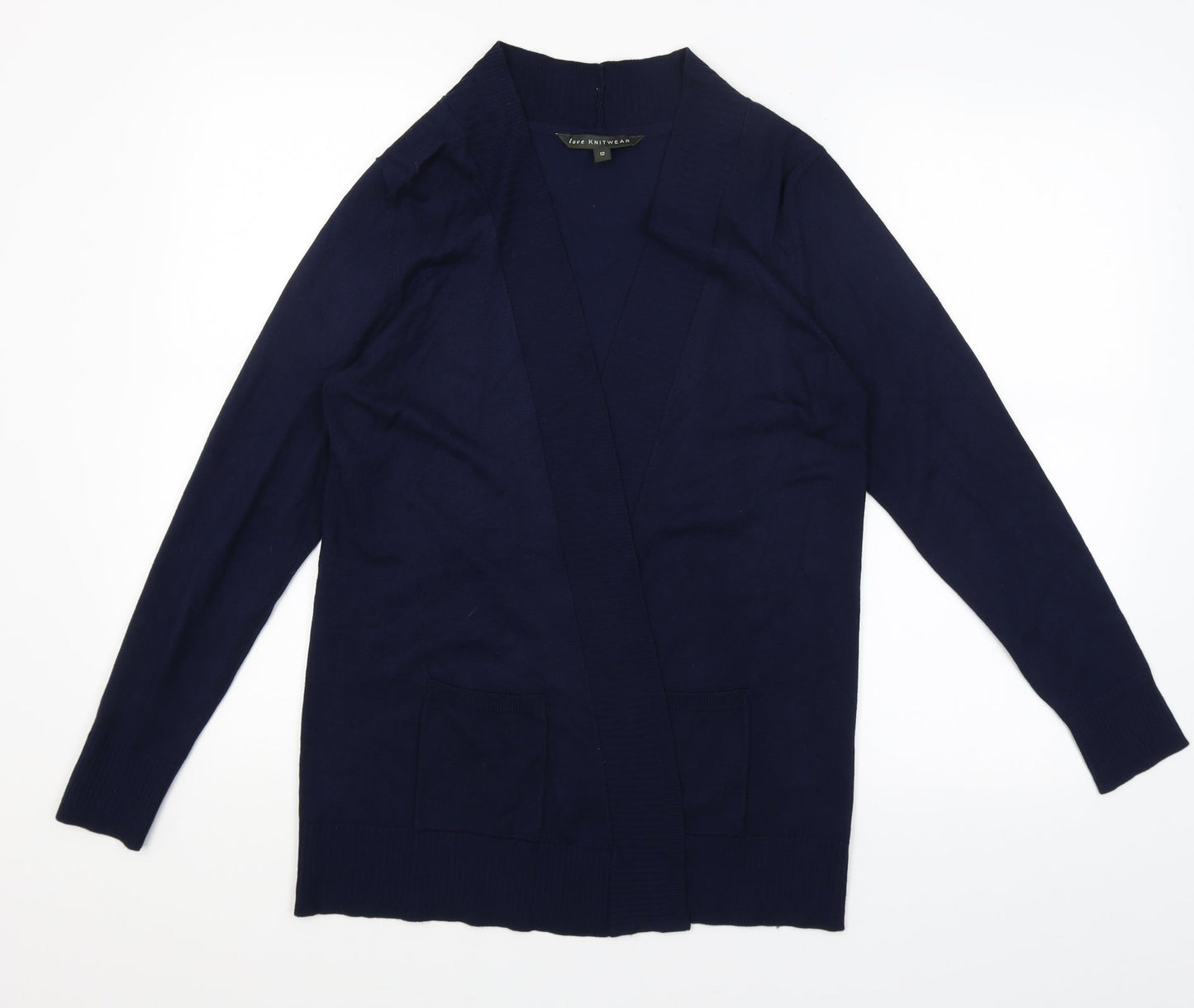 Love Knitwear Womens Blue   Wrap Jumper Size 12