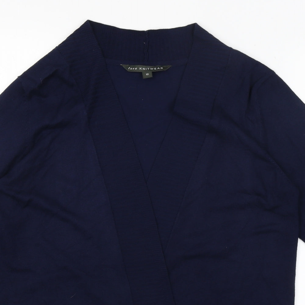 Love Knitwear Womens Blue   Wrap Jumper Size 12