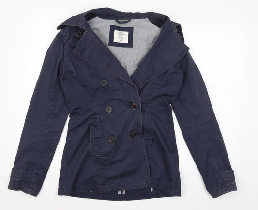 H&M Womens Blue   Overcoat Coat Size 8