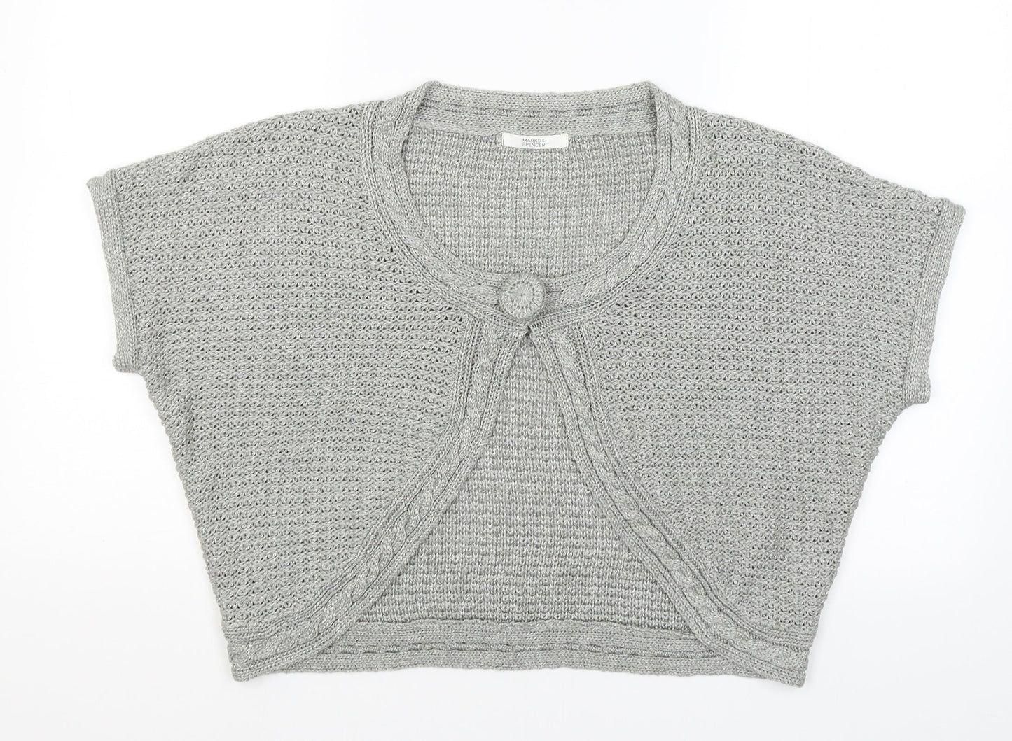 M&S Womens Grey   Cardigan Jumper Size 18
