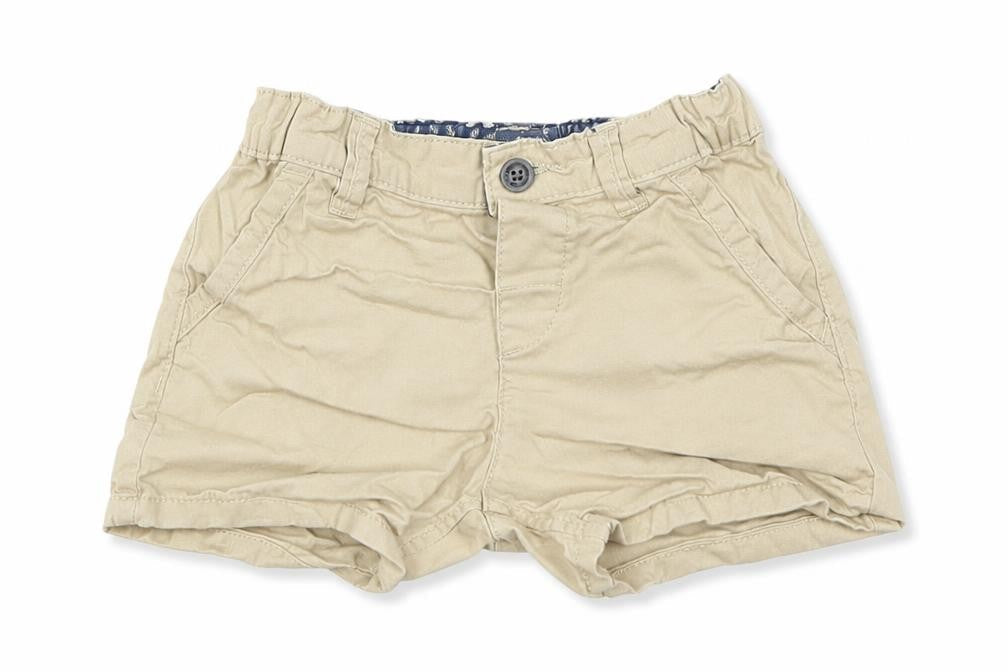 Front view of H&M Baby Beige Cropped Trousers, size 12-18, Months