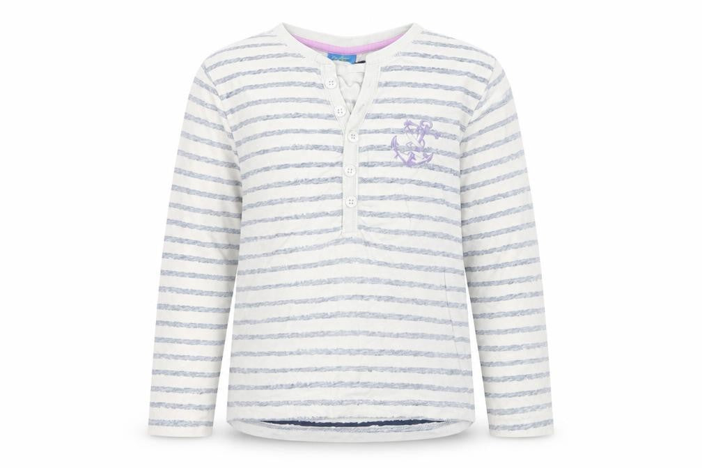 Emma Bunton Girls Grey Striped  Basic Blouse Size 6 Years