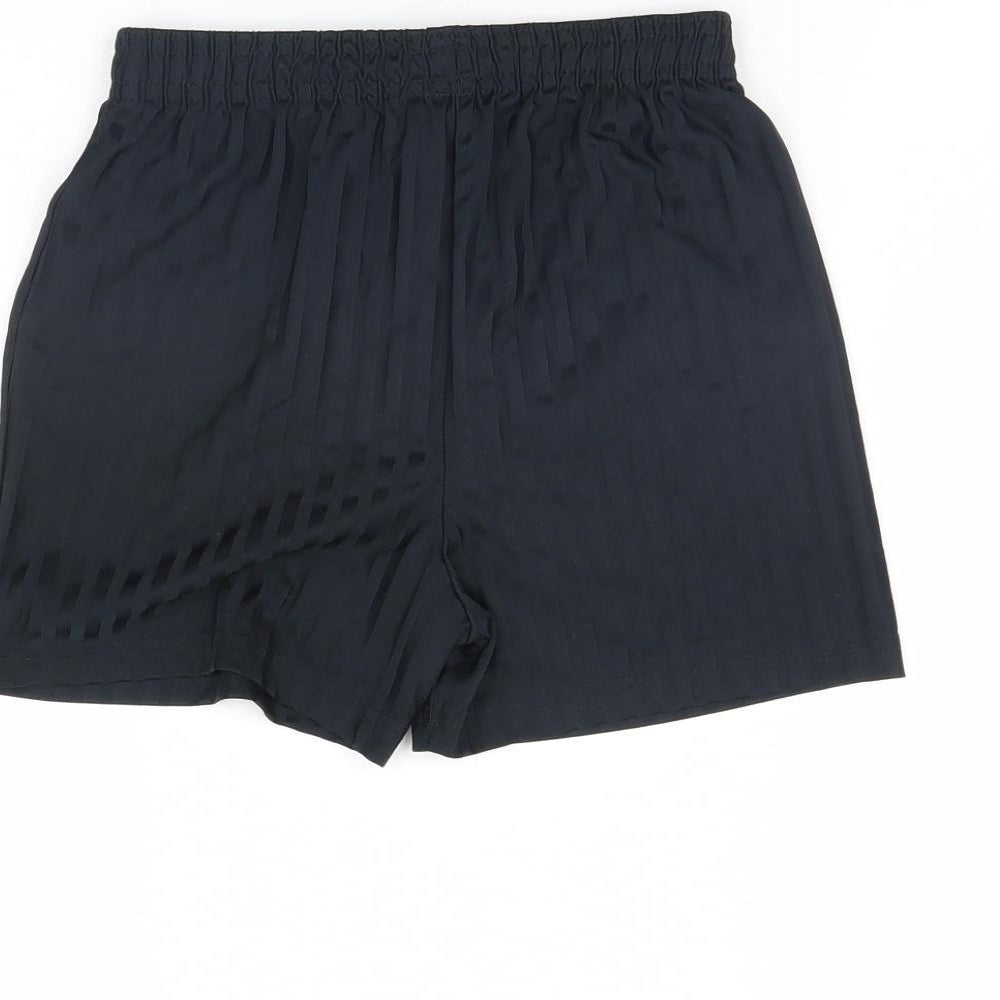 m&s Boys Black Striped  Sweat Shorts Size 7 Years