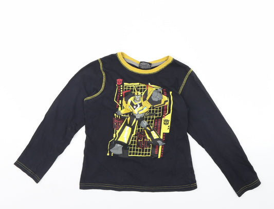 Character Boys Black Solid   Pyjama Top Size 9 Years  - Avengers