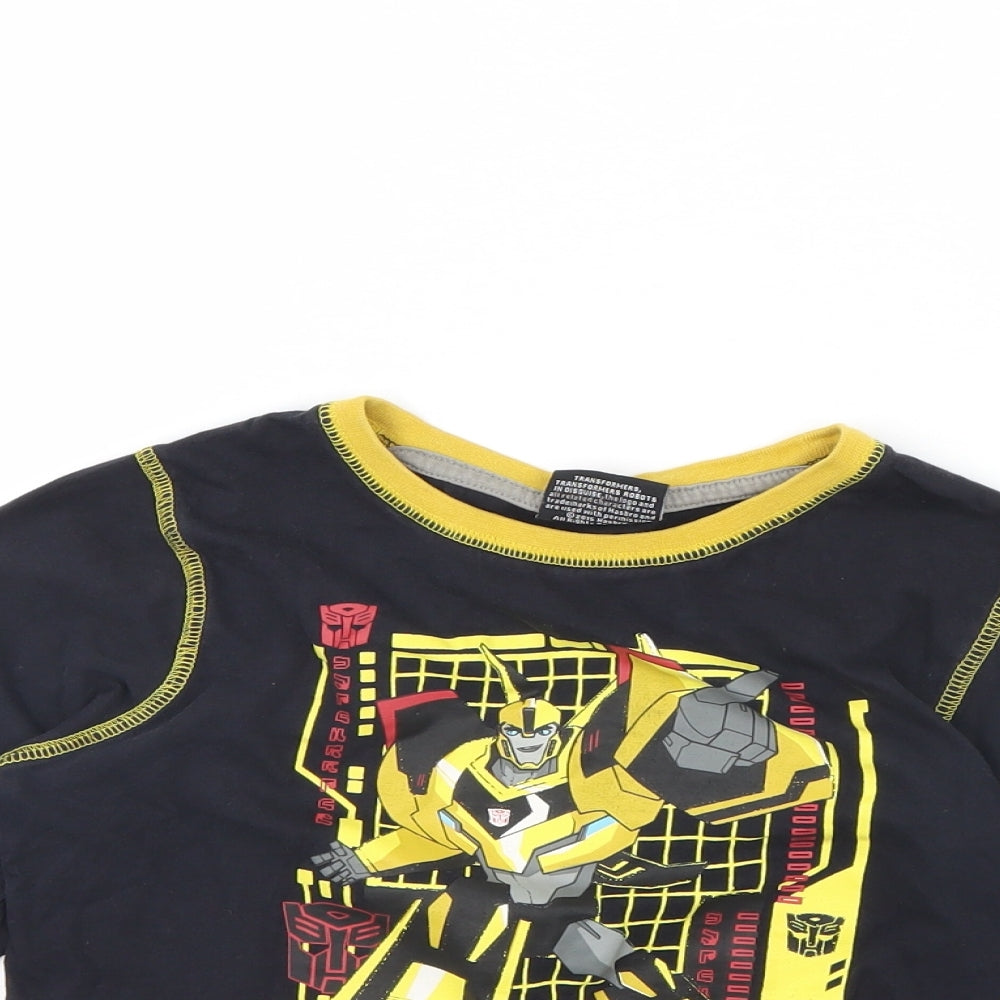Character Boys Black Solid   Pyjama Top Size 9 Years  - Avengers