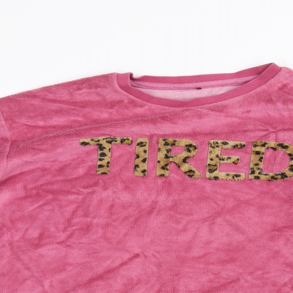 George Girls Pink  Fleece  Pyjama Top Size 9-10 Years
