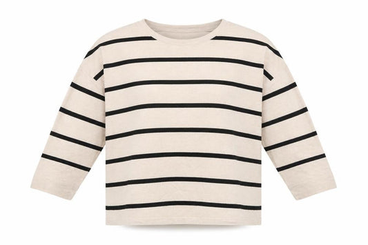 Preworn Womens Beige Striped  Pullover Sweatshirt Size L