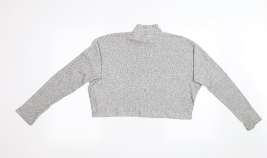 Topshop Womens Grey  Knit Pullover Sweatshirt Size 10