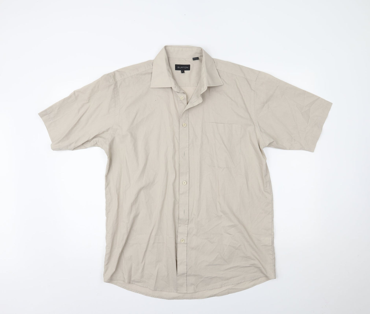 Burton Mens Beige    Button-Up Size 16