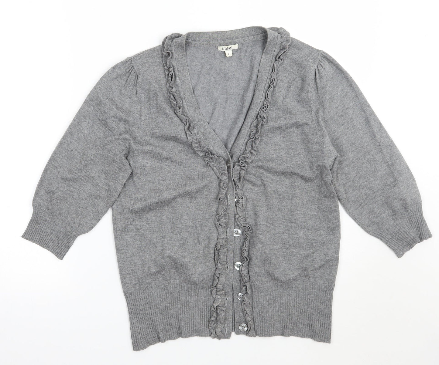 //text.. Womens Grey   Cardigan Jumper Size L