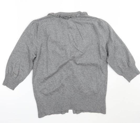 //text.. Womens Grey   Cardigan Jumper Size L