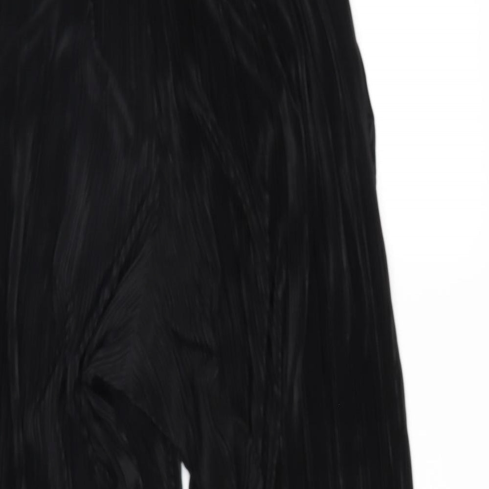 Ache Womens Black   Cropped Trousers Size 12 L24 in - riffle effect