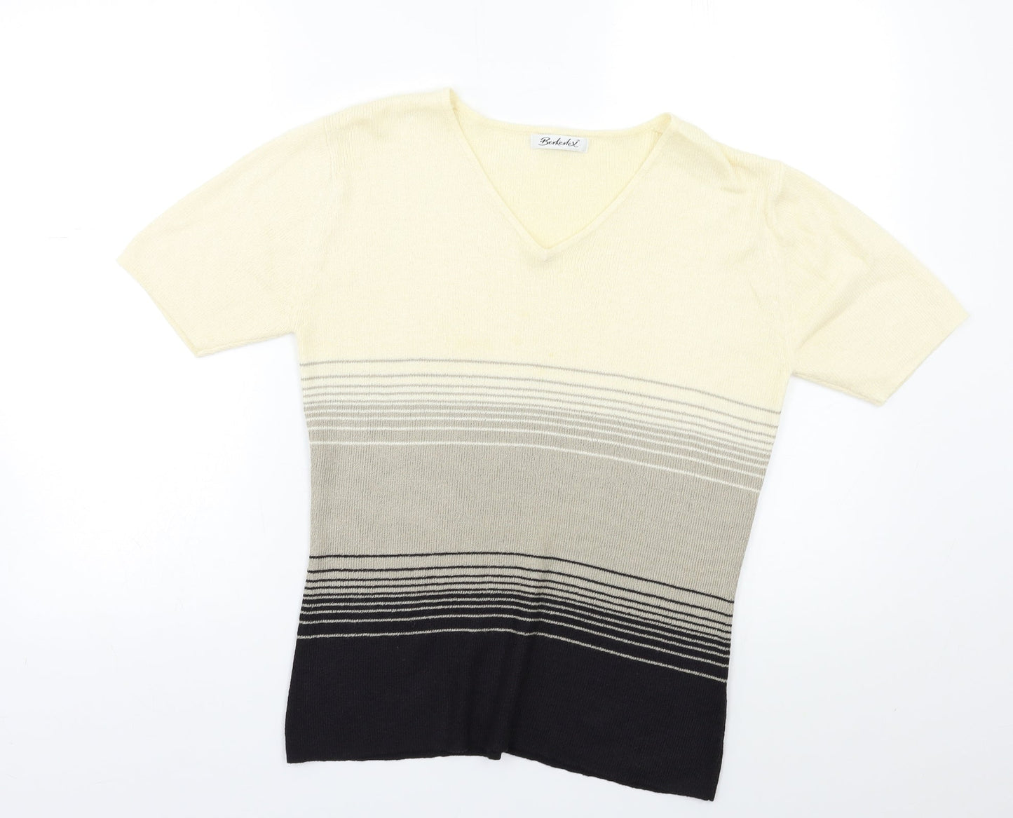 Berkertex Womens Beige Striped  Pullover Jumper Size 12