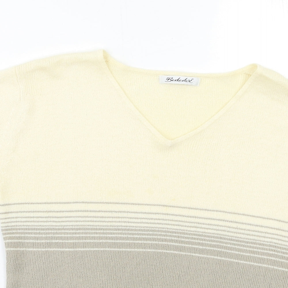 Berkertex Womens Beige Striped  Pullover Jumper Size 12