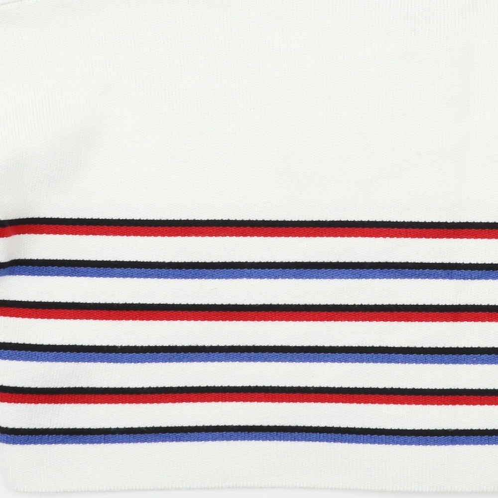 New Look Girls White Striped  Pullover Jumper Size 9 Years