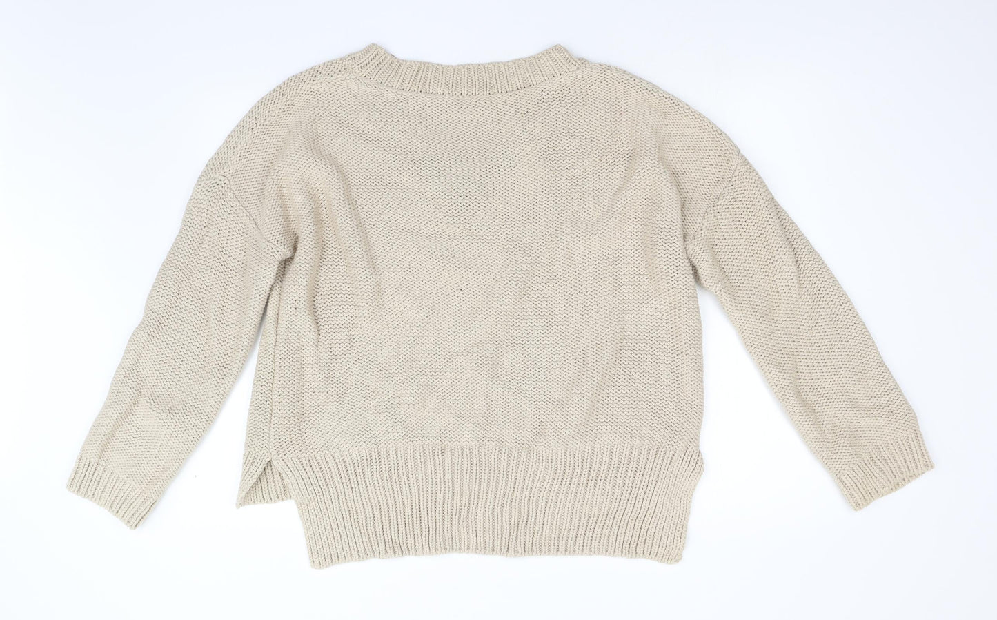 M&S Womens Beige  Knit Pullover Jumper Size 16