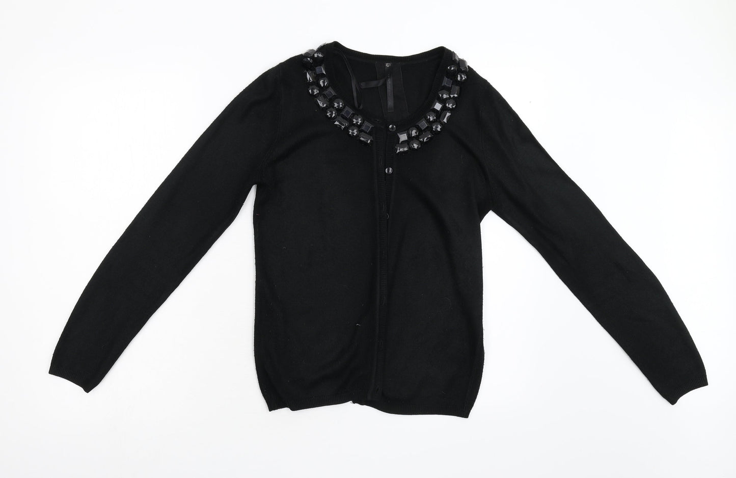 Evie Womens Black  Knit Cardigan Jumper Size 10