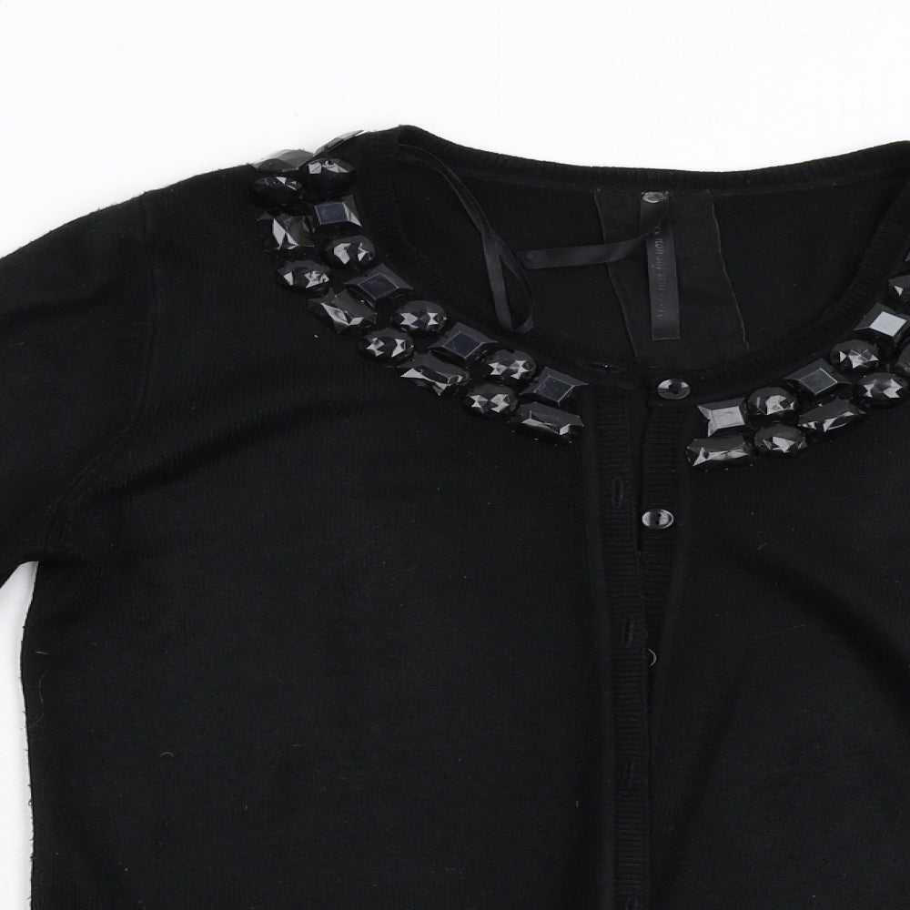 Evie Womens Black  Knit Cardigan Jumper Size 10