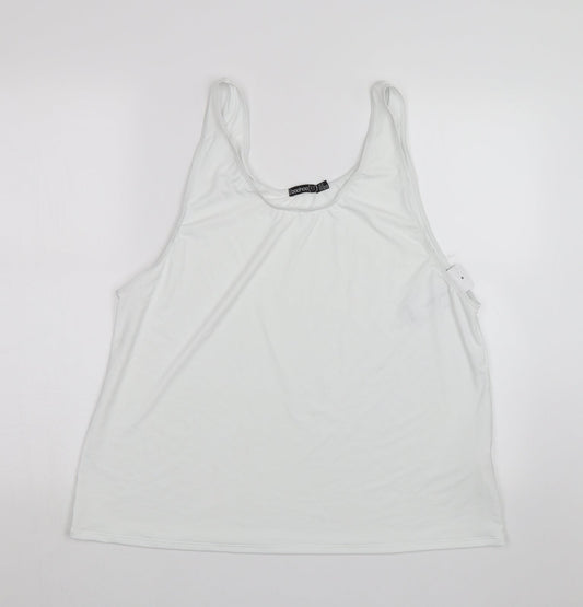Boohoo Womens White   Basic Tank Size 12