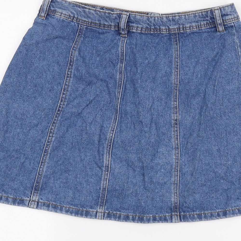H&M Womens Blue  Denim A-Line Skirt Size 10