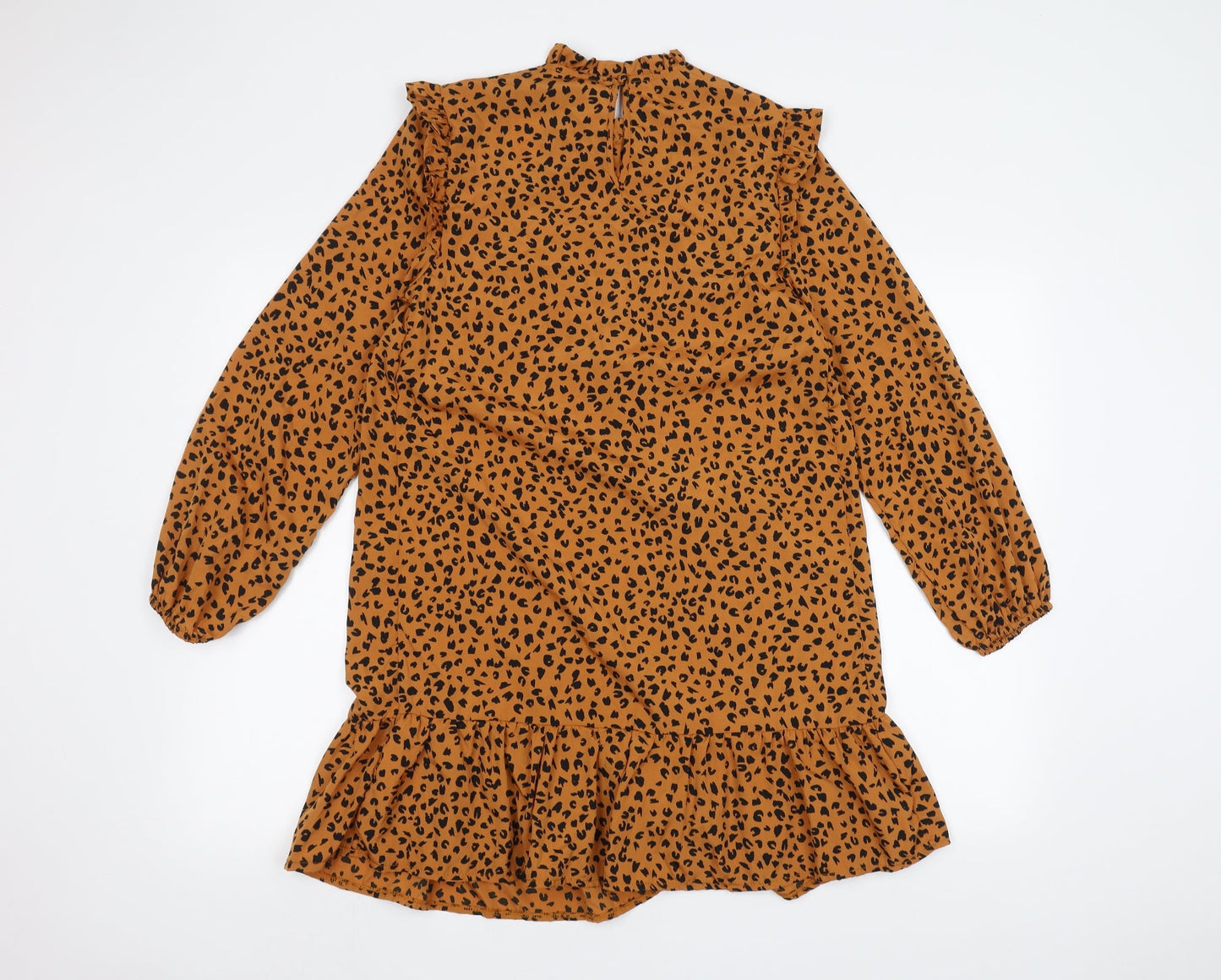 New Look Womens Orange Animal Print  Basic Blouse Size 6