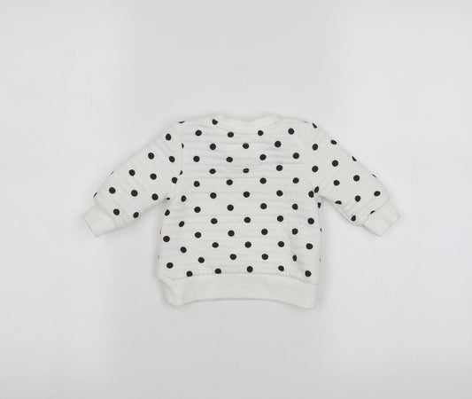 Primark Baby White Polka Dot  Pullover Jumper Size 3-6 Months