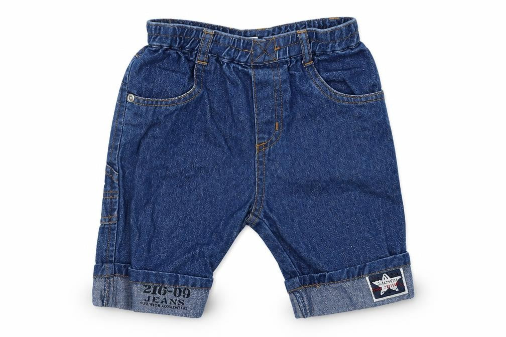 Front view of Twinning boys’ black cargo jeans, size 3-6, months