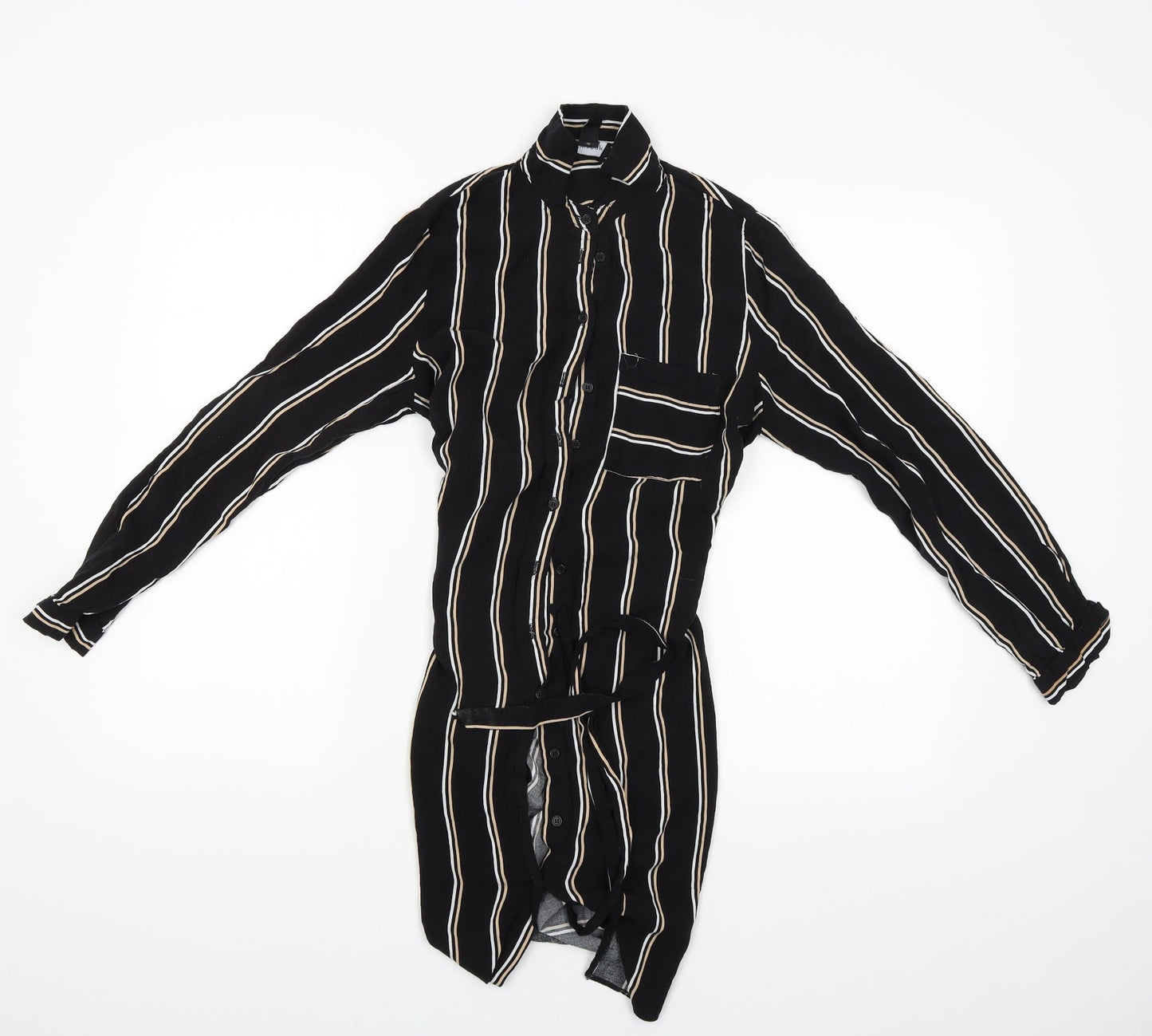 New Look Womens Black Striped  Cardigan Jumper Size 10