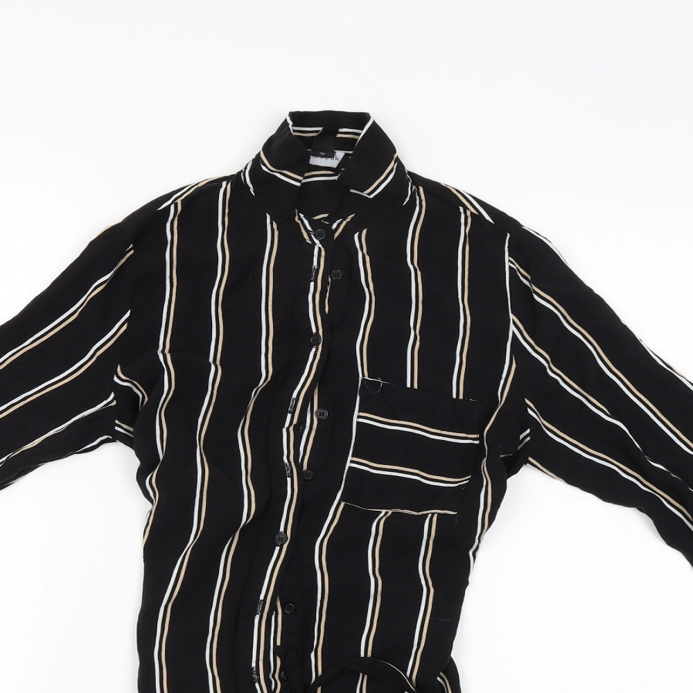 New Look Womens Black Striped  Cardigan Jumper Size 10
