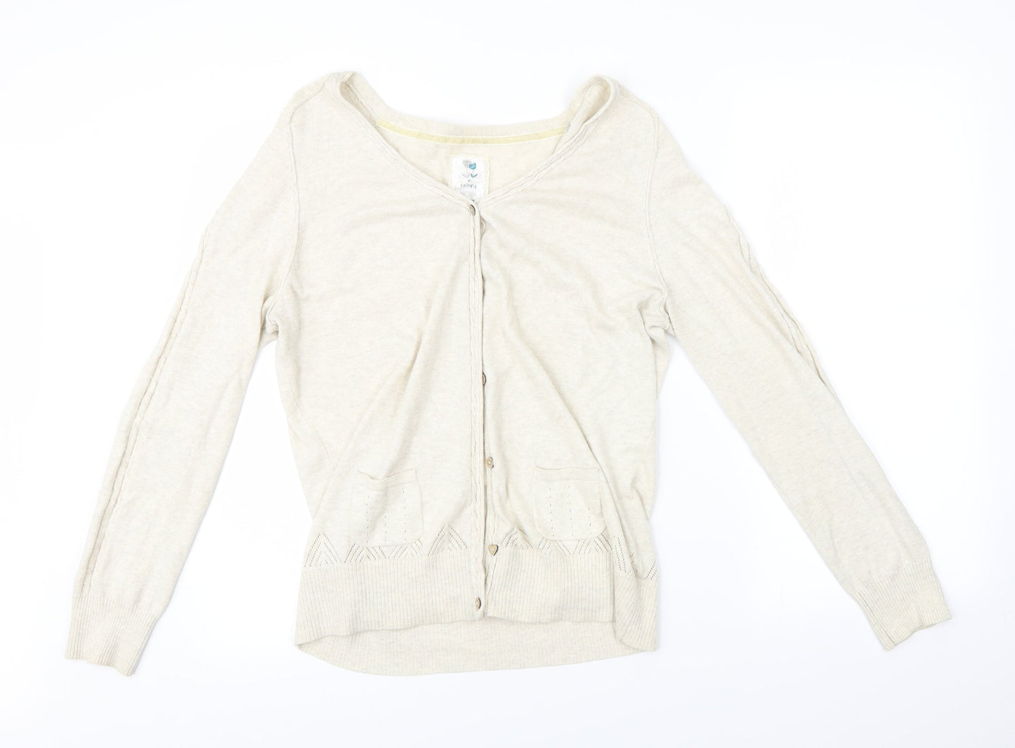 Preworn Womens Beige   Cardigan Jumper Size 16