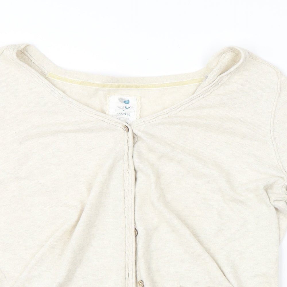Preworn Womens Beige   Cardigan Jumper Size 16