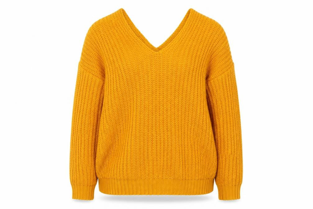 SheIn Womens Yellow  Knit Pullover Jumper Size L