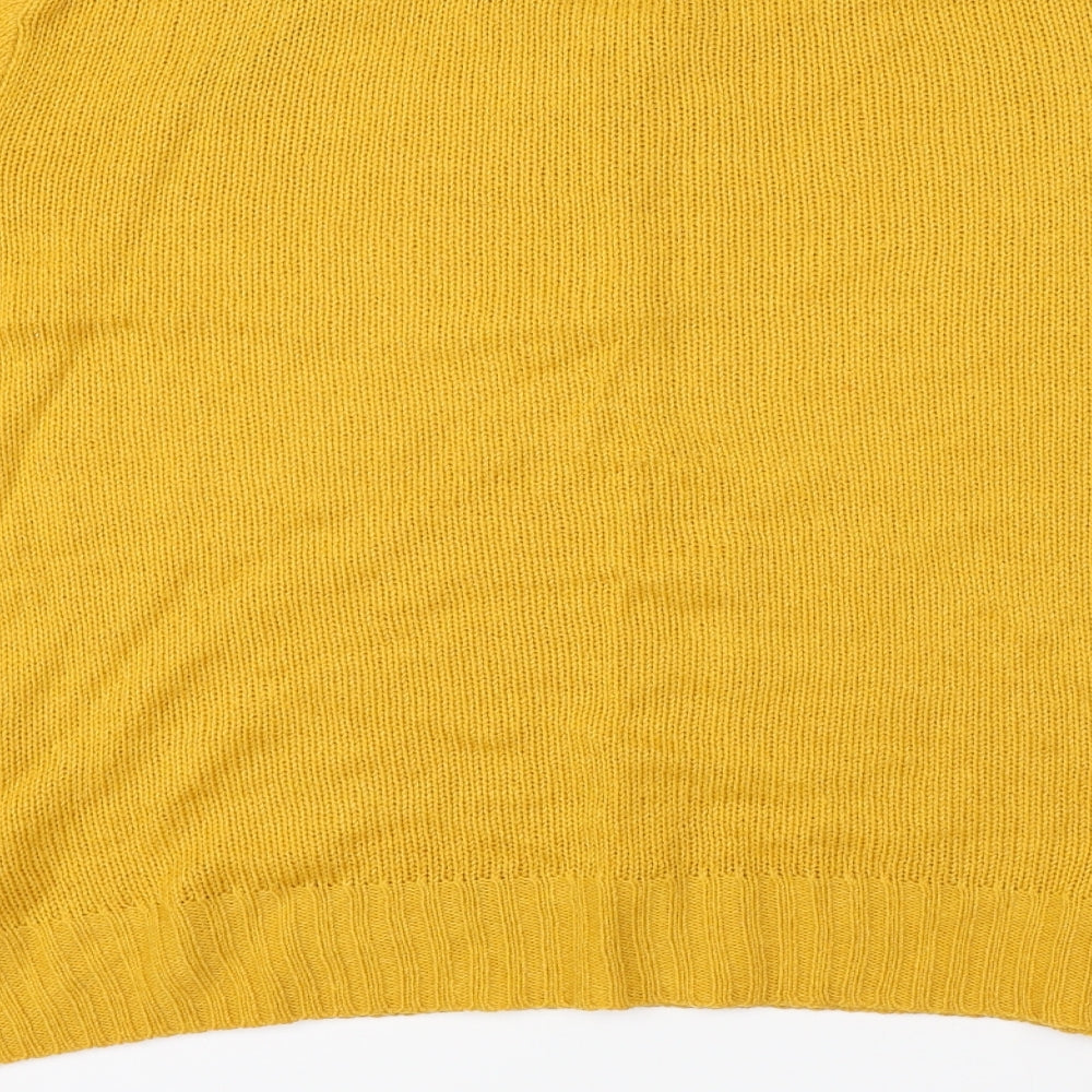 Divided Womens Yellow  Knit Pullover Jumper Size L