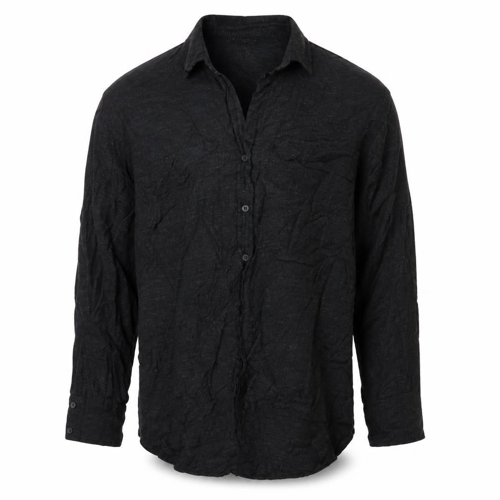 Never More Mens Black    Button-Up Size M