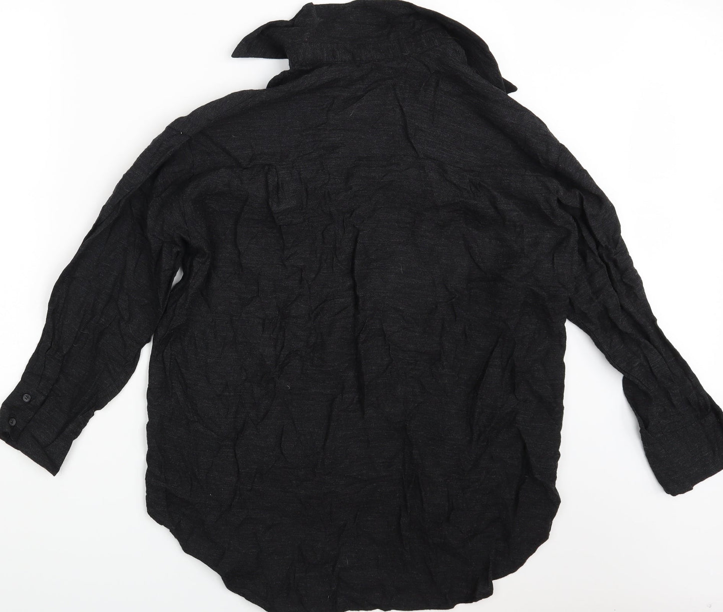 Never More Mens Black    Button-Up Size M