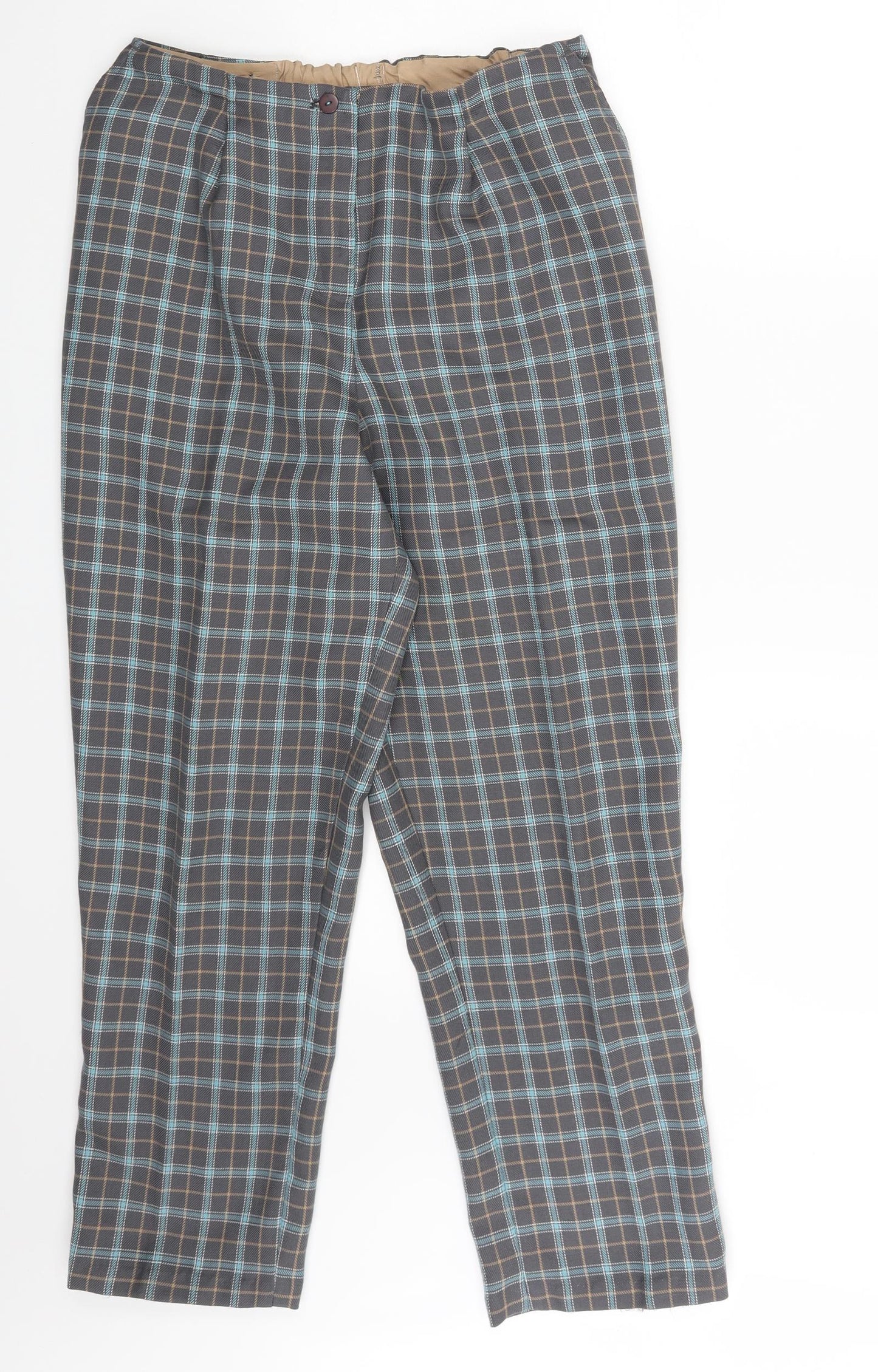 Preworn Womens Grey Check  Dress Pants Trousers One Size L25.5 in