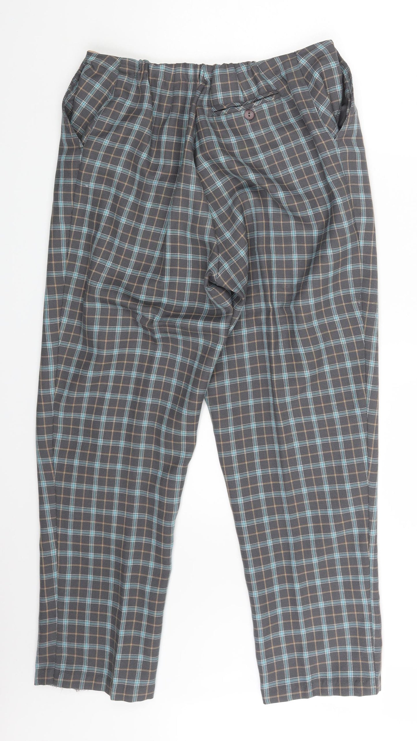 Preworn Womens Grey Check  Dress Pants Trousers One Size L25.5 in